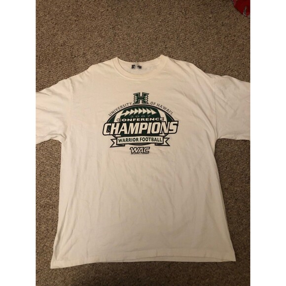 2007 Univ. of Hawaii Football Medium T shirt White XL Perfect Season - Picture 1 of 8